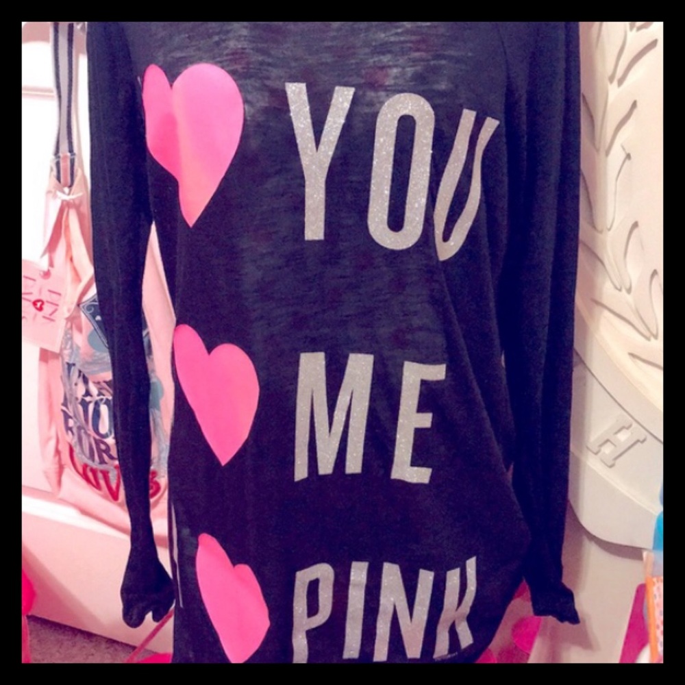 💕PINK VS “I💓YOU, I💓ME, I💓PINK” Sleep Shirt💕 - Picture 5 of 7